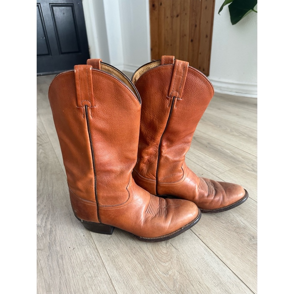 Tony Lama Tan Leather Cowboy Boots